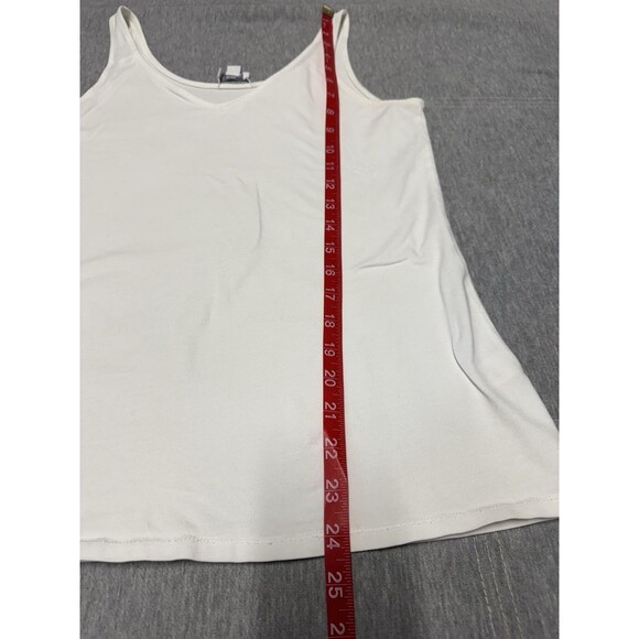 J.Jill Tank Top Camisole Medium Sleeveless V Neck Reversible‎ White Substantial - Picture 7 of 8